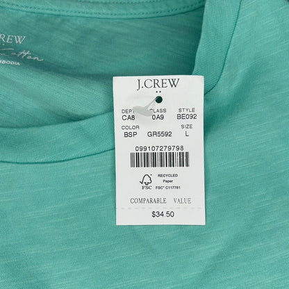 J.Crew Vintage Slub Cotton Crewneck Tee in Bright Spearmint Size L