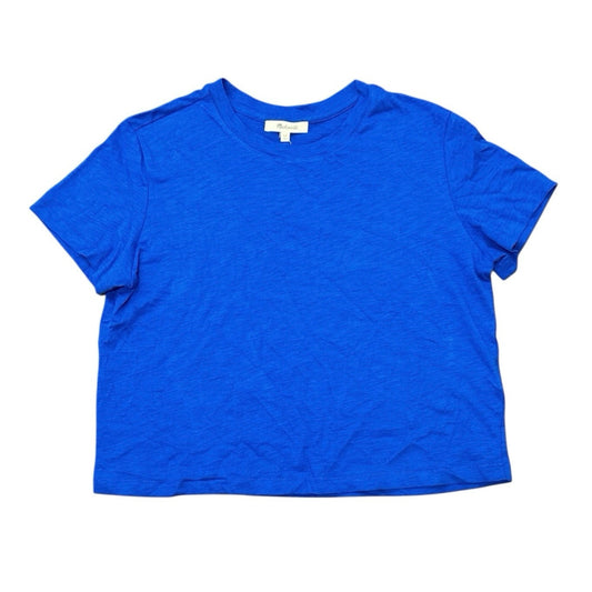 Madewell Slub Boxy-Crop Tee in Brilliant Sapphire Blue Size XS