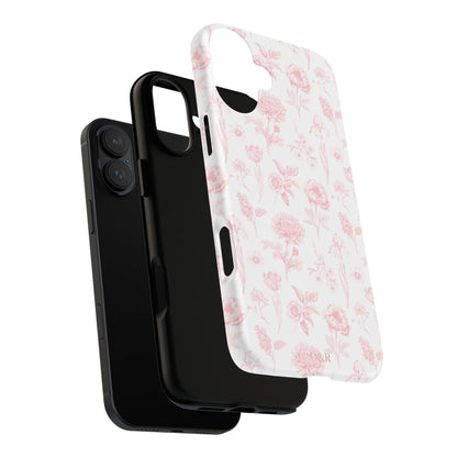 Pink Floral Phone Case - Elegant Protectors for iPhone, Girlfriend Gift, Mother's Day, Trendy Tech Accessories, Flower Pattern Cases