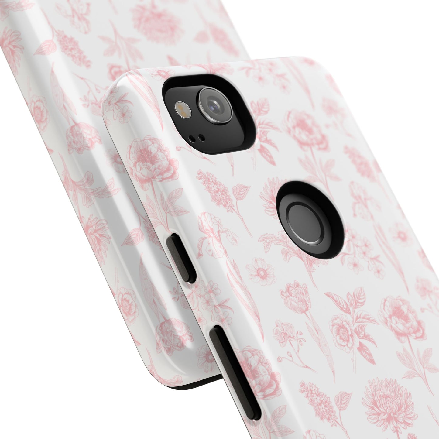 Pink Floral Phone Case - Elegant Protectors for iPhone, Girlfriend Gift, Mother's Day, Trendy Tech Accessories, Flower Pattern Cases