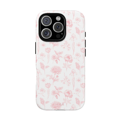 Pink Floral Phone Case - Elegant Protectors for iPhone, Girlfriend Gift, Mother's Day, Trendy Tech Accessories, Flower Pattern Cases