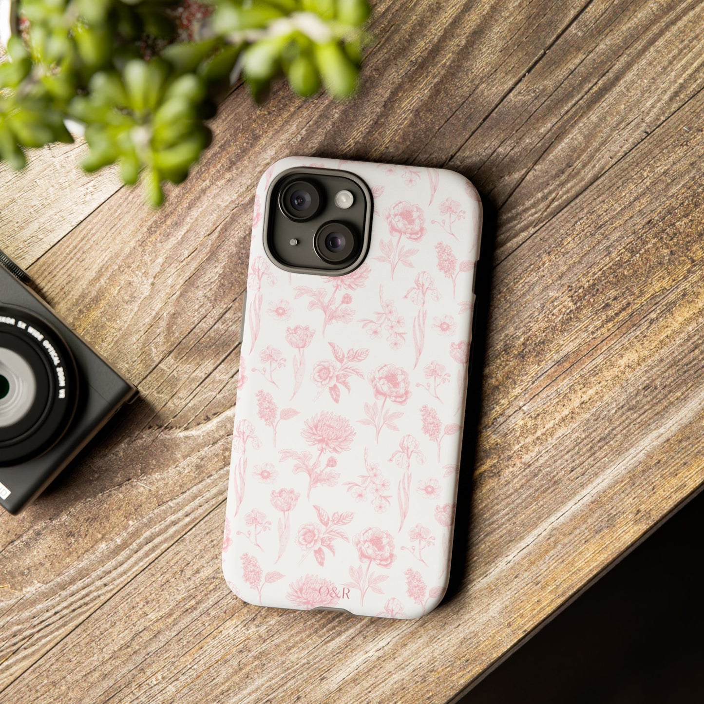 Pink Floral Phone Case - Elegant Protectors for iPhone, Girlfriend Gift, Mother's Day, Trendy Tech Accessories, Flower Pattern Cases