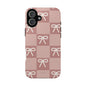 Pink Checkered Bow Tough Case, Phone Case,  Cellphone Cover, Protective Phone Shell, Cute Plaid Design