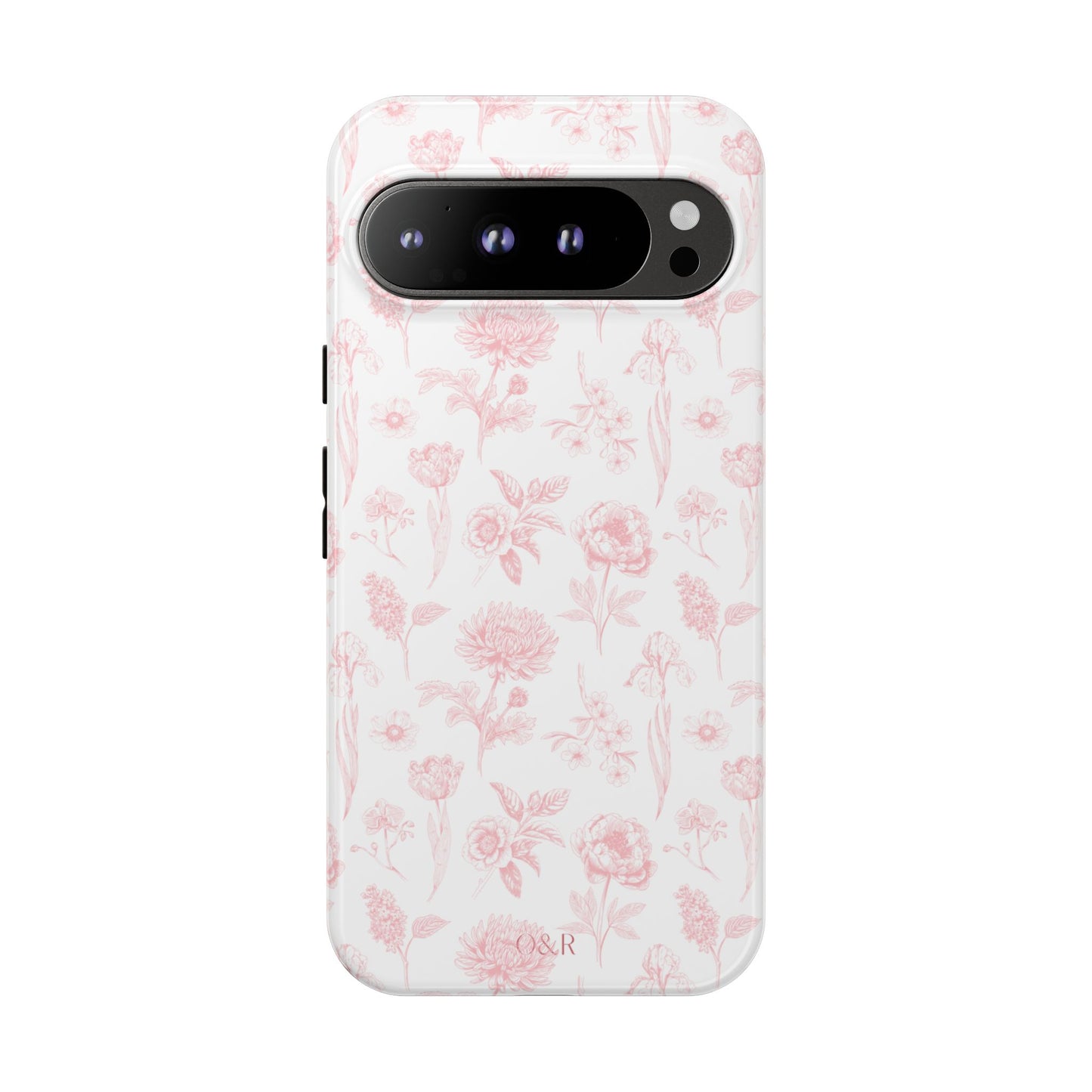 Pink Floral Phone Case - Elegant Protectors for iPhone, Girlfriend Gift, Mother's Day, Trendy Tech Accessories, Flower Pattern Cases