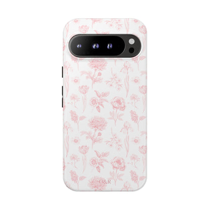 Pink Floral Phone Case - Elegant Protectors for iPhone, Girlfriend Gift, Mother's Day, Trendy Tech Accessories, Flower Pattern Cases