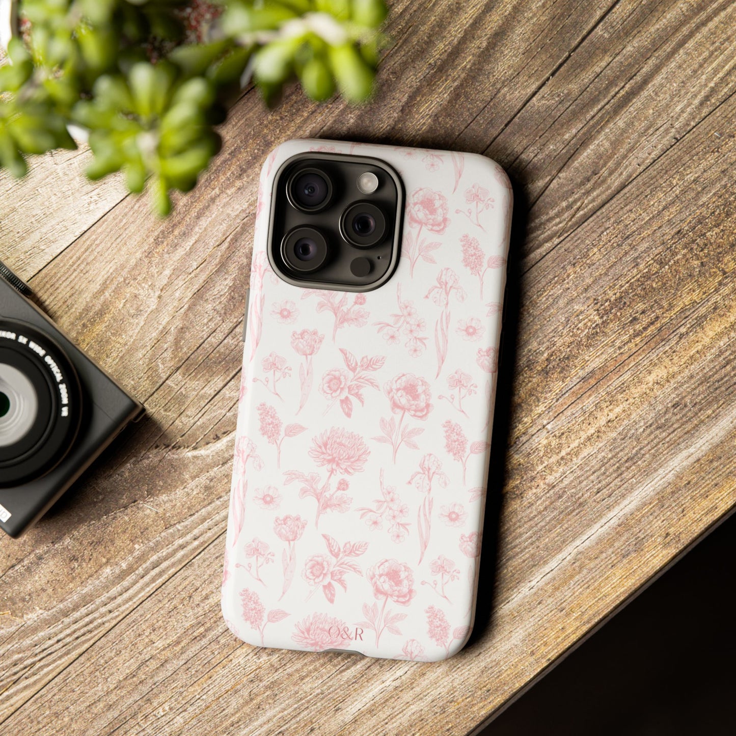 Pink Floral Phone Case - Elegant Protectors for iPhone, Girlfriend Gift, Mother's Day, Trendy Tech Accessories, Flower Pattern Cases