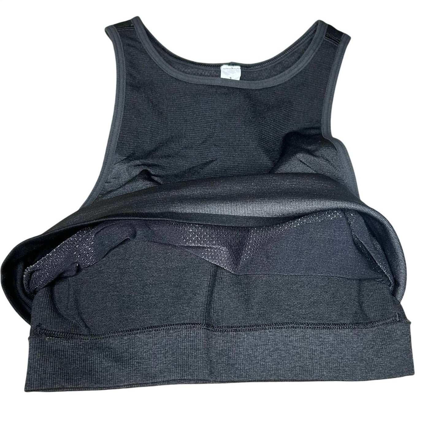 NWT Lululemon Seamless Mesh Shelf-Bra Training Tank Top Graphite Grey Size 2