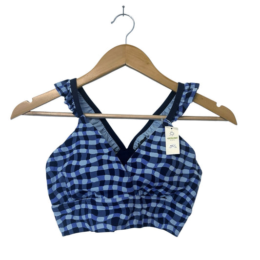 Offline By Aerie Real Me Xtra Ruffle Sports Bra Gingham Size M