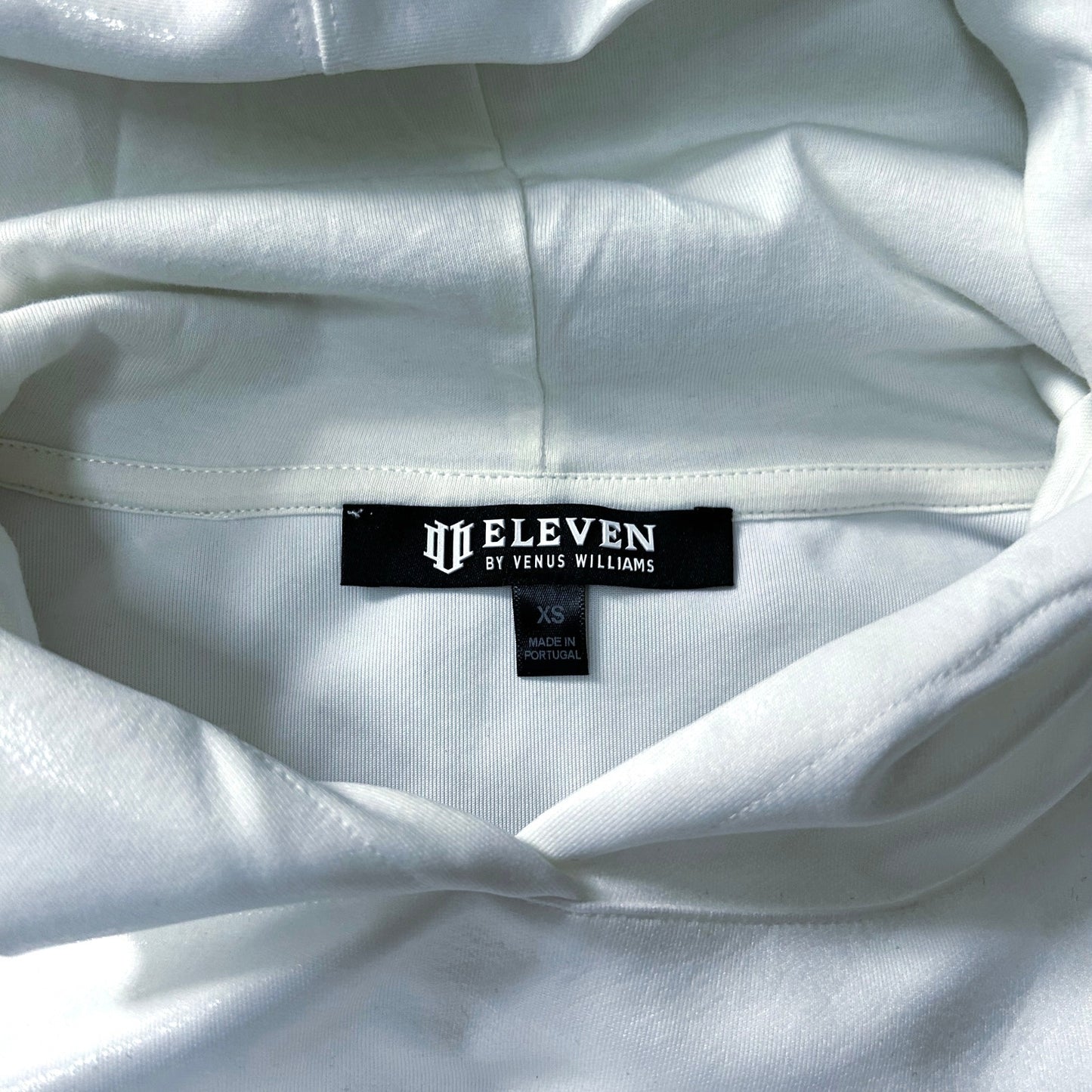 EleVen by Venus Williams Star Traveler Cropped Hoodie White Foiled Size XS