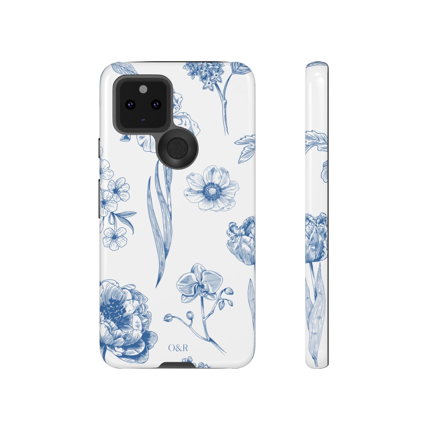 Botanical Blue Floral Phone Case - Elegant Flower Design Tough Cases for All Seasons, Birthday Gift, Stylish Phone Accessories, Nature Lover