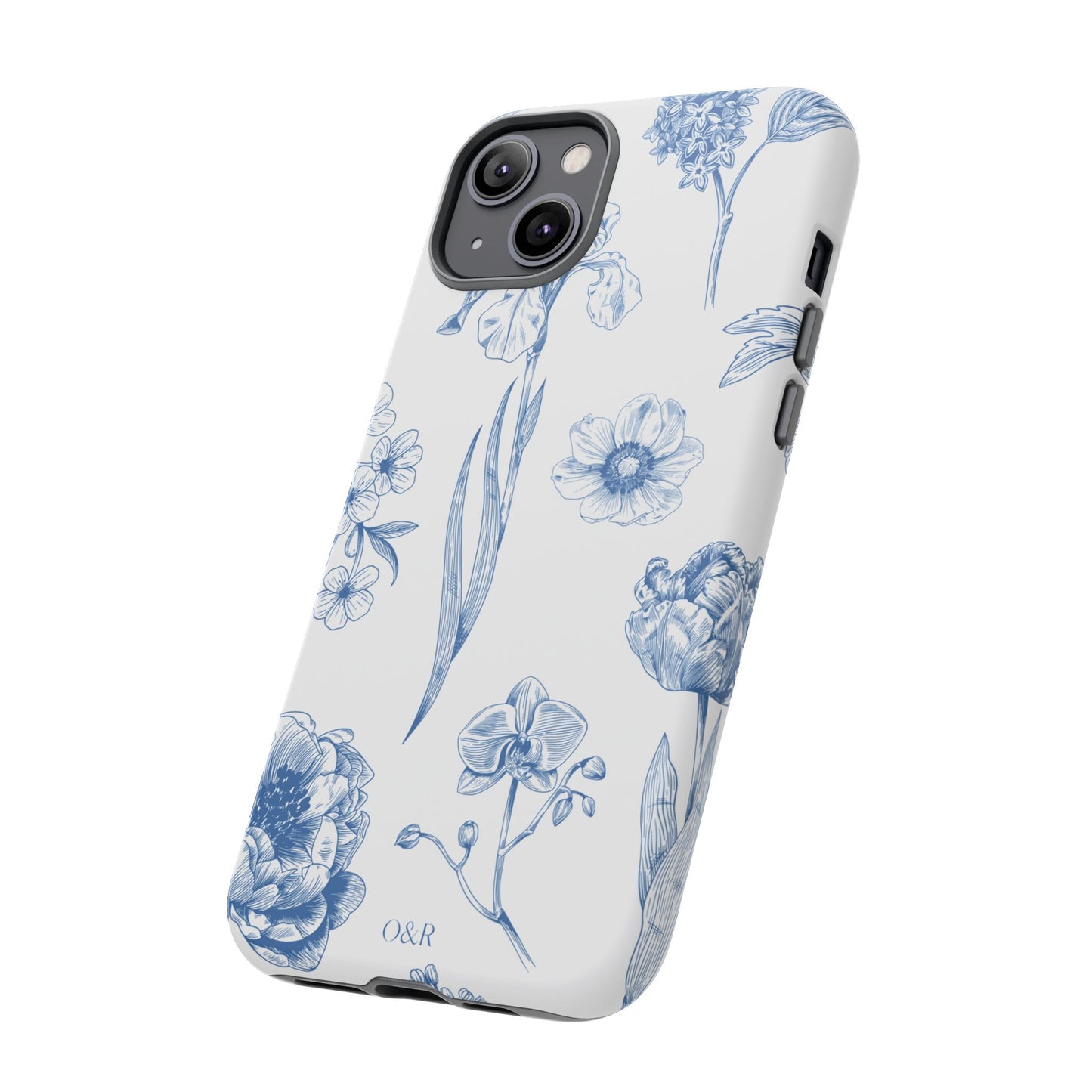 Botanical Blue Floral Phone Case - Elegant Flower Design Tough Cases for All Seasons, Birthday Gift, Stylish Phone Accessories, Nature Lover