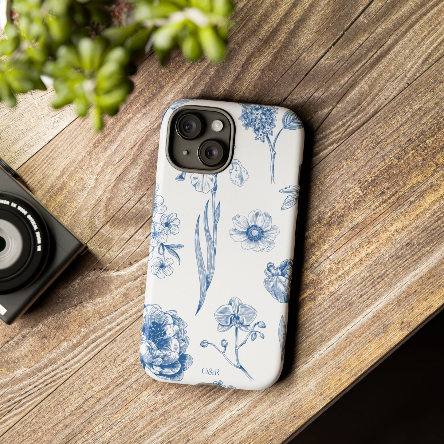 Botanical Blue Floral Phone Case - Elegant Flower Design Tough Cases for All Seasons, Birthday Gift, Stylish Phone Accessories, Nature Lover