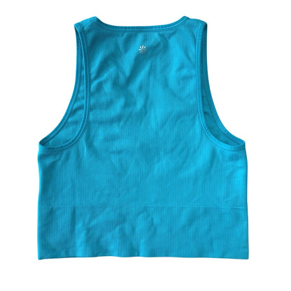 Athleta Aurora Seamless Crop Rib Tank Blue Size M