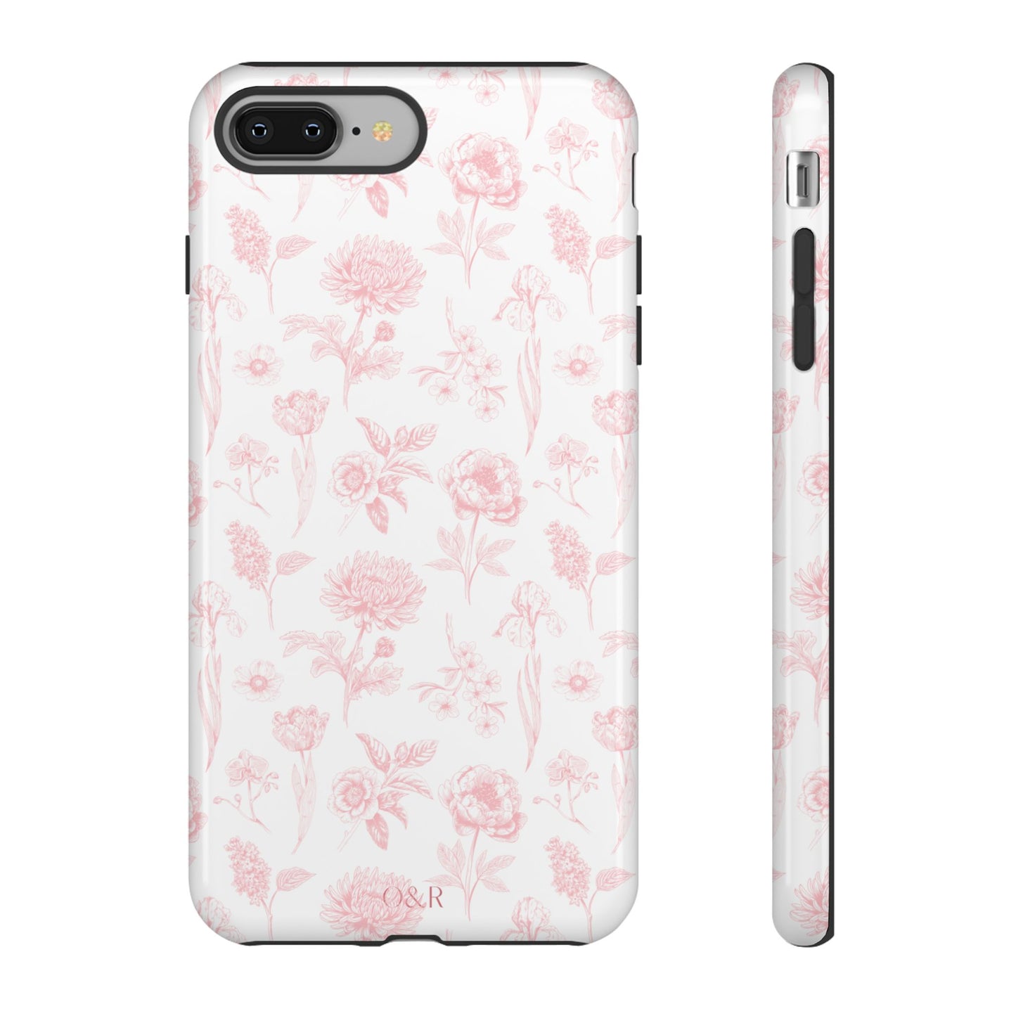 Pink Floral Phone Case - Elegant Protectors for iPhone, Girlfriend Gift, Mother's Day, Trendy Tech Accessories, Flower Pattern Cases