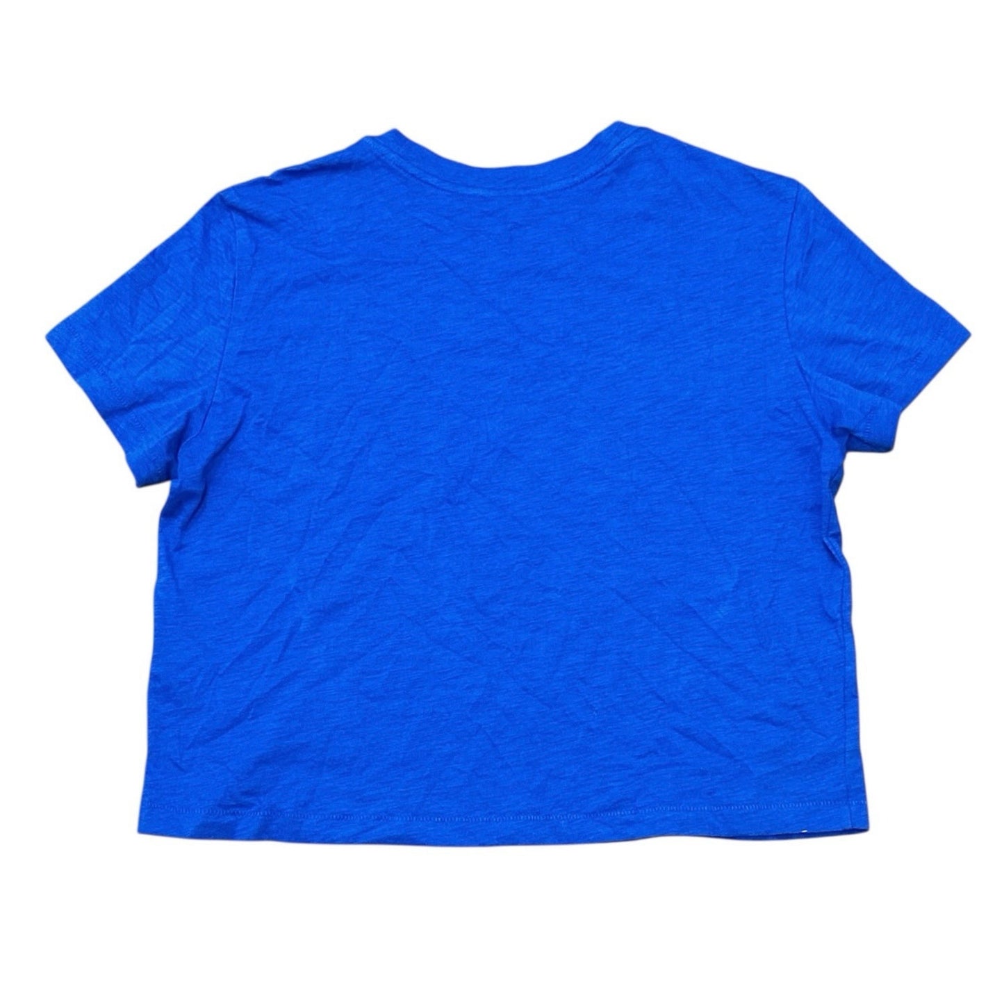 Madewell Slub Boxy-Crop Tee in Brilliant Sapphire Blue Size XS