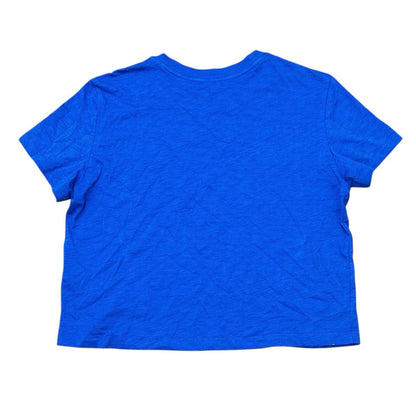 Madewell Slub Boxy-Crop Tee in Brilliant Sapphire Blue Size XS
