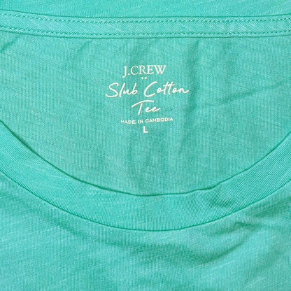 J.Crew Vintage Slub Cotton Crewneck Tee in Bright Spearmint Size L