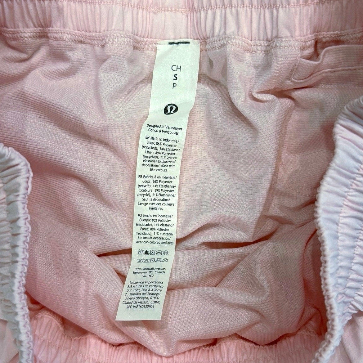 Lululemon Shake It Out High-Rise Running Short 2.5" Pink Pearl Size S