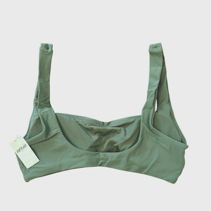 Aerie Wide Strap Scoop Bikini Top in Green Size S