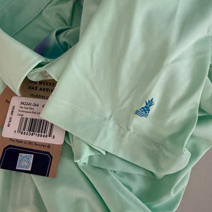 NWT Chubbies The Performance Polo 2.0 Teal Mint Size L