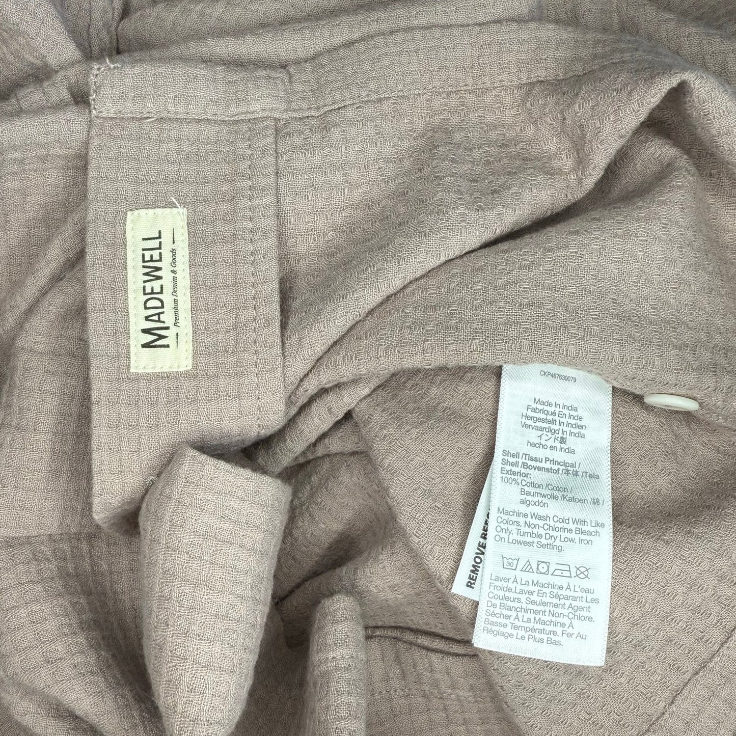 Madewell Easy Short-Sleeve Shirt in Woven Checkerboard Size S