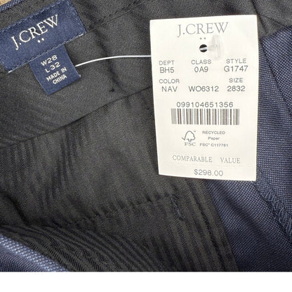 J.Crew Slim-Fit Thompson Worsted Wool Suit Pant in Navy Size 28x32
