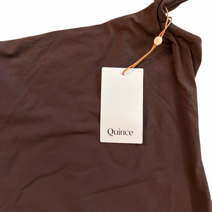 Quince Second Skin Square Neck Tank Bodysuit in Brown Size M