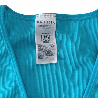 Athleta Aurora Seamless Crop Rib Tank Blue Size M