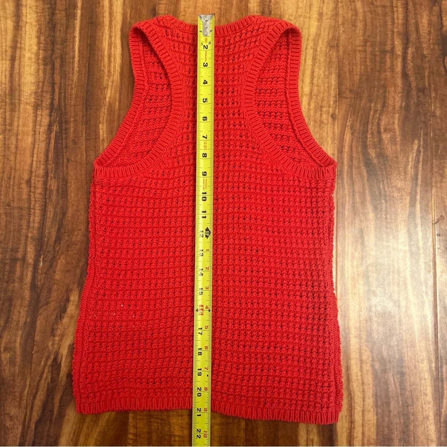 Madewell Crochet-Knit Crewneck Sweater Tank Crushed Watermelon Size XS