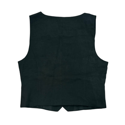 Madewell Katrina Crop Vest Top in Softdrape True Black Size 10