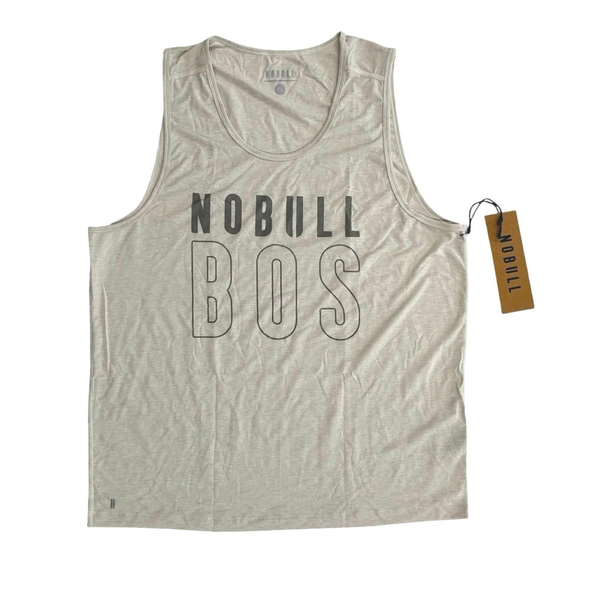 NOBULL Men's Limited Edition Boston Tank Top in Oatmeal Size XL