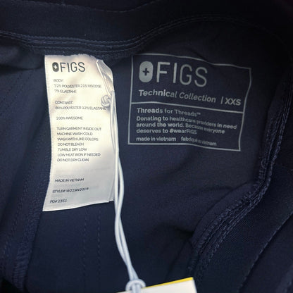 Figs Yola With Yoga Waistband Skinny Scrub Pant Navy Size XXS