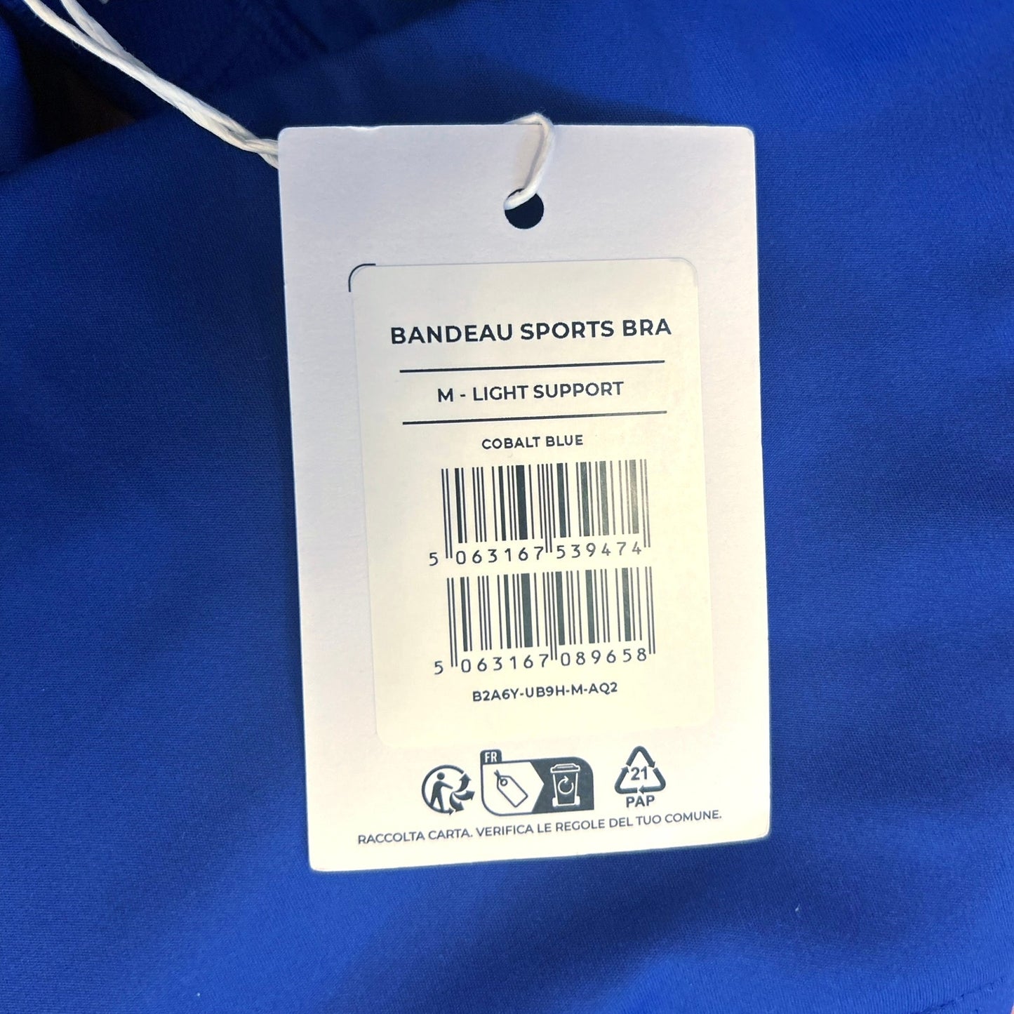 Gymshark Bandeau Sports Bra Cobalt Blue Size M