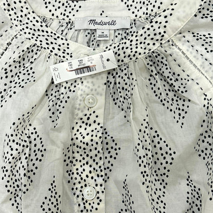 Madewell Shirred Balloon-Sleeve Top in Geometric Print in Lighthouse Size M