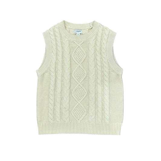 NWT J. Crew Cable-Knit Sweater-Vest in Natural Size M
