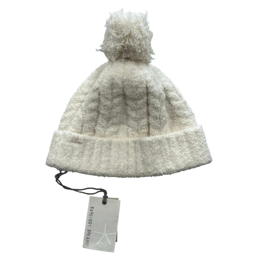 Barefoot Dreams CozyChic Cable Beanie With Pom Pom in Cream OS