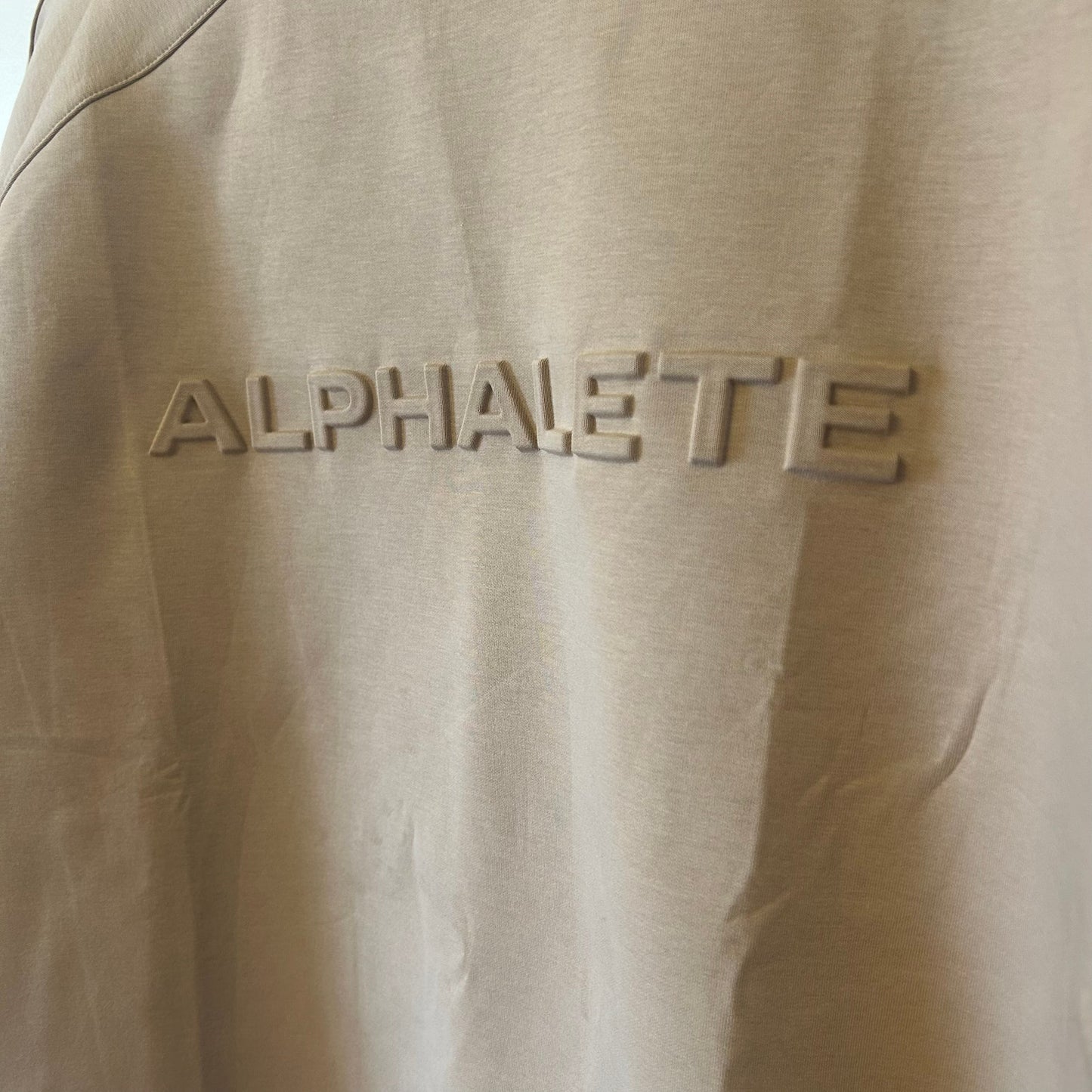 Alphalete Spell Out Logo Crewneck Tan Men’s Large