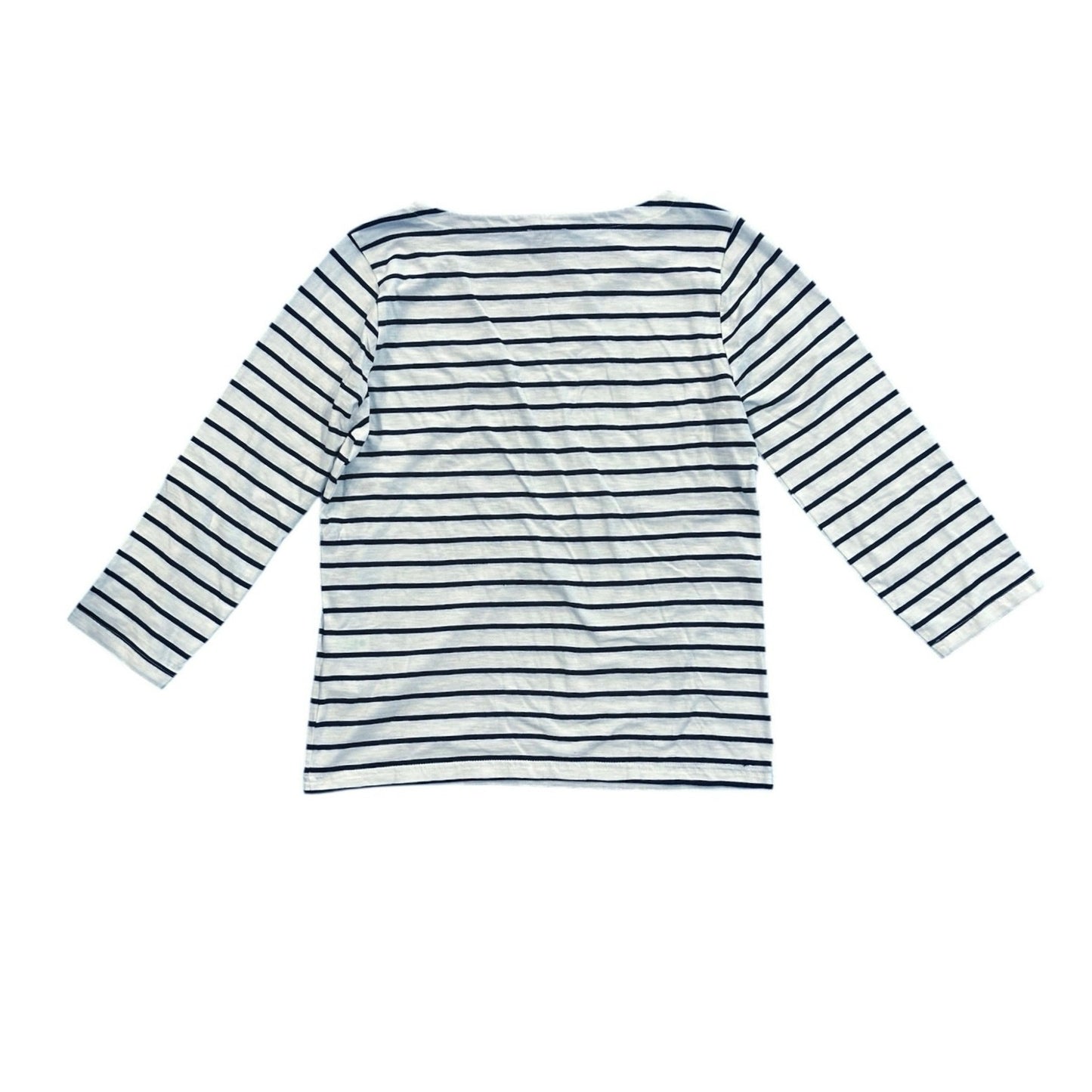 J.Crew Striped Three-Quarter Sleeve Boatneck Tee Antique Navy White Size XS