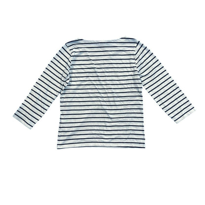 J.Crew Striped Three-Quarter Sleeve Boatneck Tee Antique Navy White Size XS
