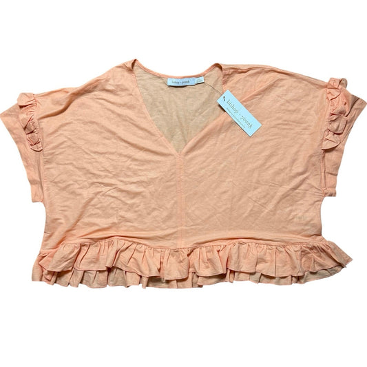 Bishop + Young Ruffled Sleeve Tee in Sunset Orange Size XL