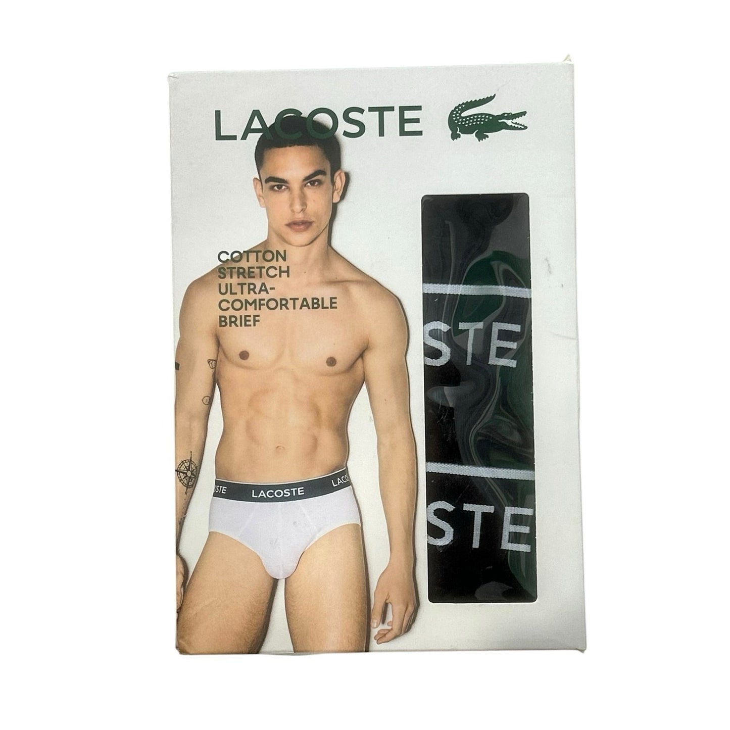 Lacoste Cotton Stretch Ultra Comfortable Brief 3 Pack in Black Size XXL