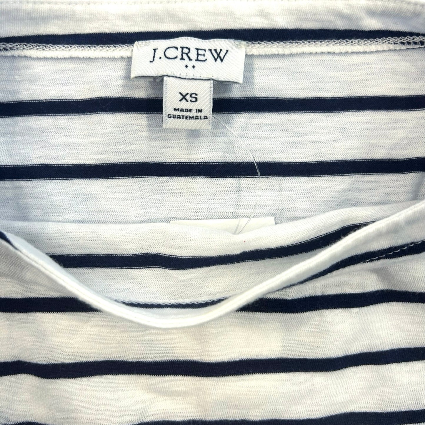 J.Crew Striped Three-Quarter Sleeve Boatneck Tee Antique Navy White Size XS