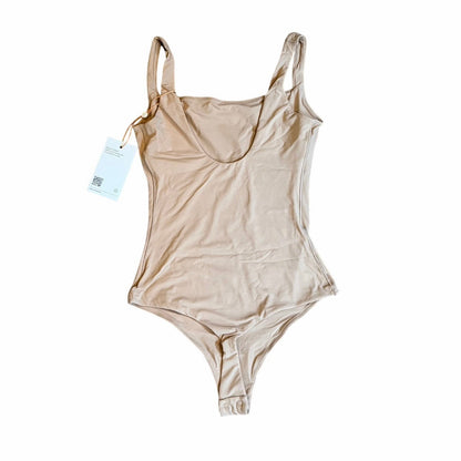 NWT Quince Second Skin Square Neck Tank Bodysuit in Sand Size XS