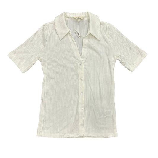 Madewell Cutaway Hem Polo Top in Creme Fraiche Size S