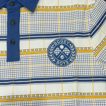 Bogey Boys Macklemore Men's Grid Plaid Polo in Koi Blue Size S