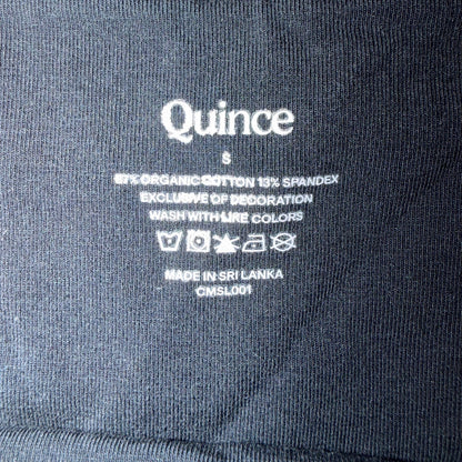 Quince Stretch Cotton Jersey Square Neck Tank Bodysuit in Black Size S