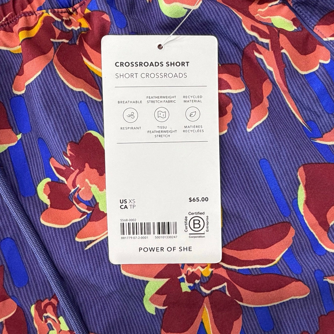 Athleta Crossroads Short Blue Floral Size XS