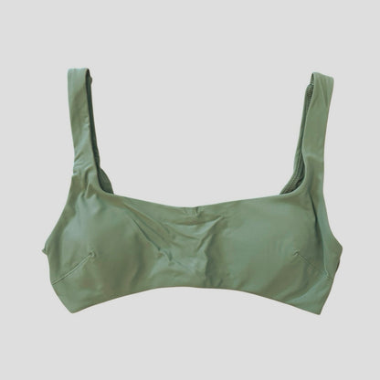 Aerie Wide Strap Scoop Bikini Top in Green Size S