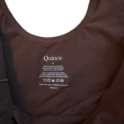 Quince Second Skin Square Neck Tank Bodysuit in Brown Size M
