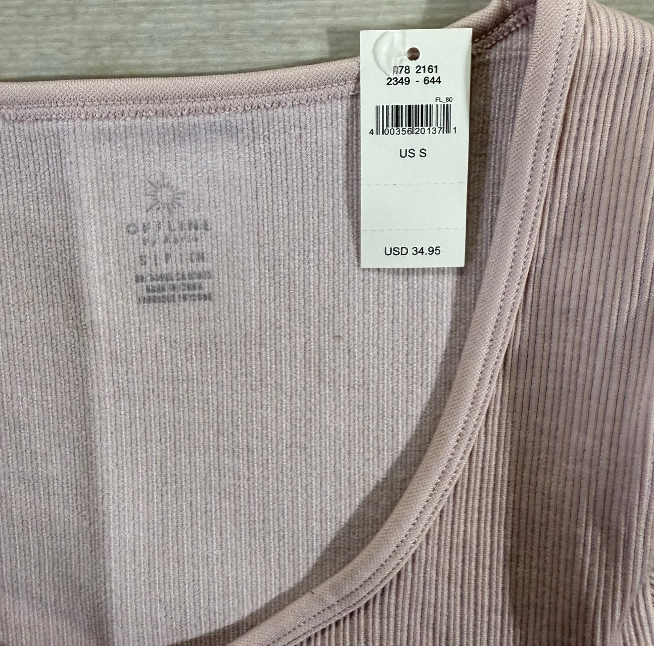OFFLINE by Aerie Cropped Ribbed Seamless Tee Size S